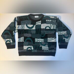 Tag Black and Teal Crewneck Sweater
